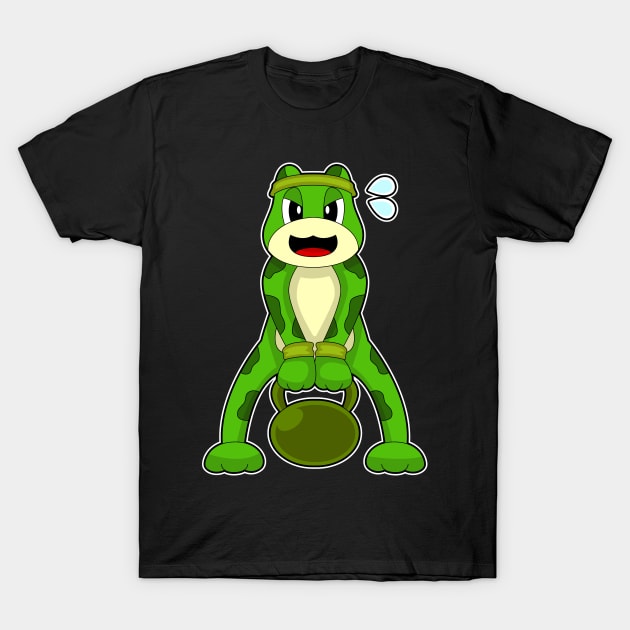 Frog Bodybuilder Dumbbell Bodybuilding T-Shirt by Markus Schnabel